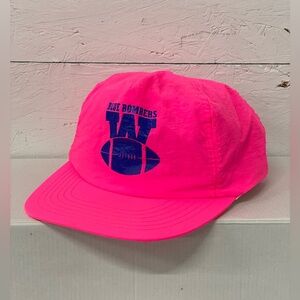 Vintage 90s CFL Winnipeg Blue Bombers Hot Pink Trucker SnapBack Hat, OS
